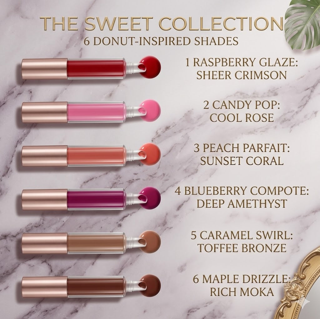 Soft Tube Mirror Finish Crystal Lip Gloss 6 Colors Hydrating Creamy Lipstick Waterproof Sweatproof Non Greasy Formula to Create Plump Voluminous Lips for Daily Various Makeup Styles