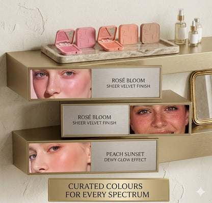 6-Color Natural Glow Blush Palette – 2-in-1 Blush & Eyeshadow, Creamy Blendable, Waterproof Long-Lasting for All Skin Tones