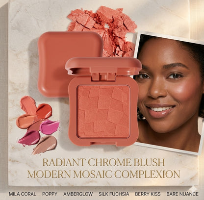 6-Color Natural Glow Blush Palette – 2-in-1 Blush & Eyeshadow, Creamy Blendable, Waterproof Long-Lasting for All Skin Tones