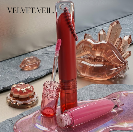 Create a Full, Three-Dimensional Lip Shape – 6-Color Tube Mirror Lip Gloss Lipstick, Waterproof & Sweat-Proof, Mirror-Like Creamy, Lightweight Non-Sticky, Long-Lasting Moisturizing for All Makeup