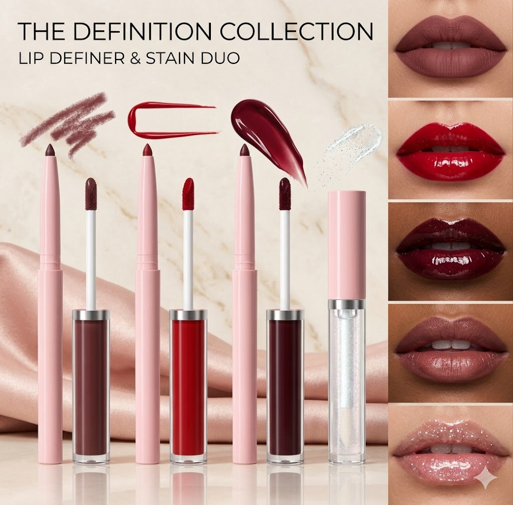 Dusty Rose Nude Brown Deep Red Matte Lip Kit 3Pcs Waterproof Sweat Resistant Precise Lip Liner Lipstick Combo Vegan Friendly Daily Y2K Cosmetic Ideal For Valentine's Day Gift