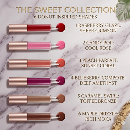 Soft Tube Mirror Finish Crystal Lip Gloss 6 Colors Hydrating Creamy Lipstick Waterproof Sweatproof Non Greasy Formula to Create Plump Voluminous Lips for Daily Various Makeup Styles